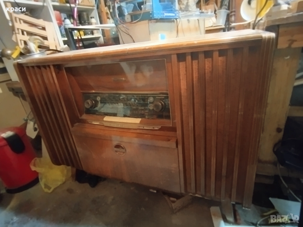 Старо лампово радио Грундинг,радио,грамофон и магнетофон, снимка 1