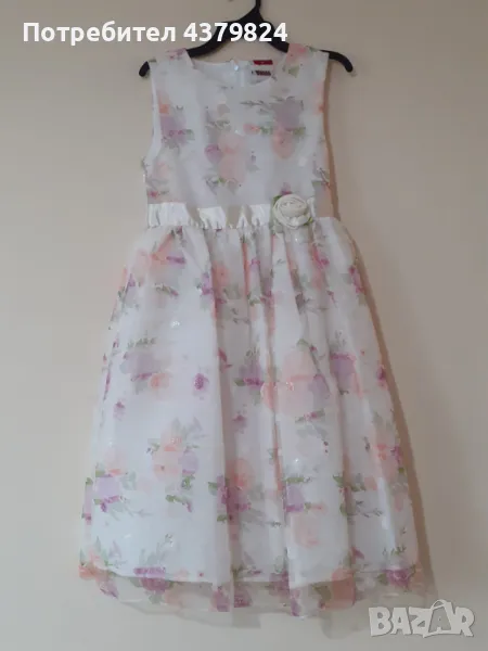 Нова немска официална детска рокля с тюл р.146 Запазено, снимка 1