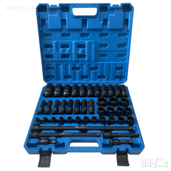 Професионален комплект ударни вложки и удължения 43части 1/2“ HAWEK, снимка 1