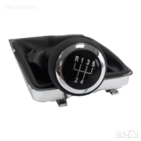 Топка за скоростен лост с маншон съвместима с VW Passat B6 06-12 с 5 скорости - черен конец, снимка 1