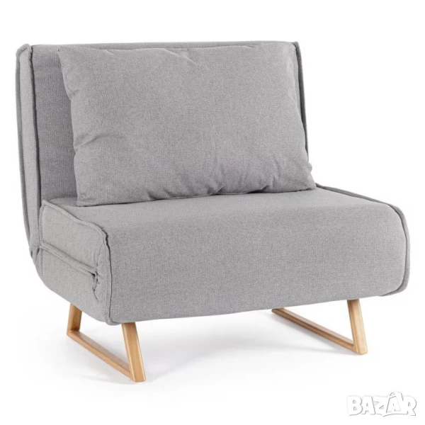 3-в-1 разтегателен фотьойл-легло и възглавницa, сгъваем единичен, снимка 1