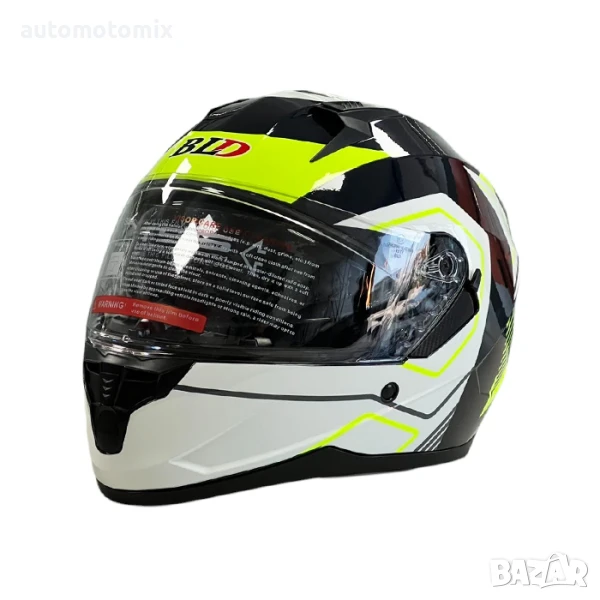 КАСКА ЗА МОТОР С ОЧИЛА, Размери S, M, L, XL - Сив/Неон - 721419, снимка 1