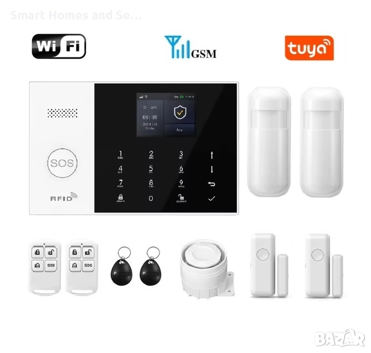 WiFi / GSM Смарт професионална Алармена система за дом, офис, цех+, снимка 1