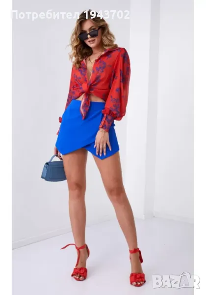 Ефирна дамска риза в червен цвят 1726 FASARDI, снимка 1