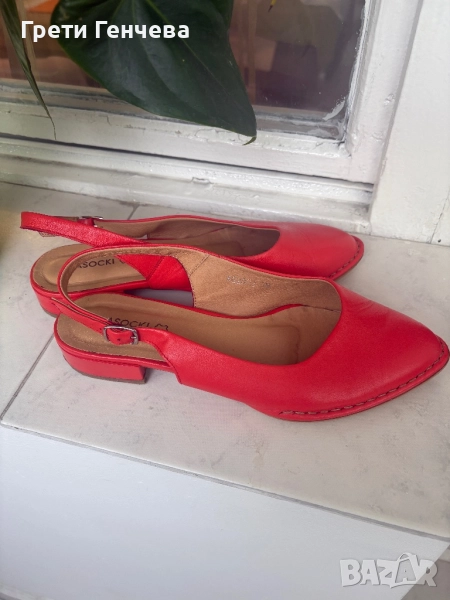 Дамски червени обувки номер 38 естествена кожа, снимка 1