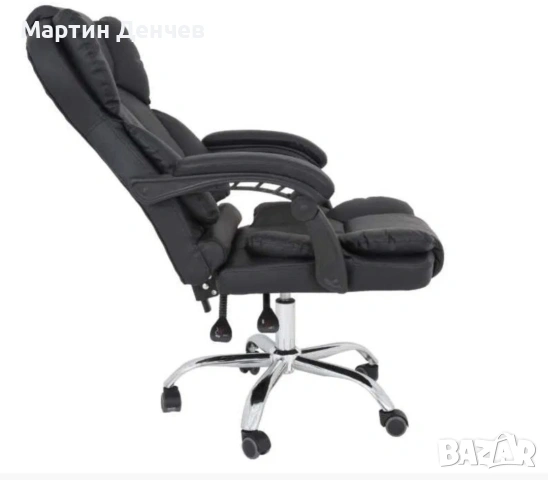 Офис стол Parma, Еко кожа, черен, снимка 2 - Столове - 53352613