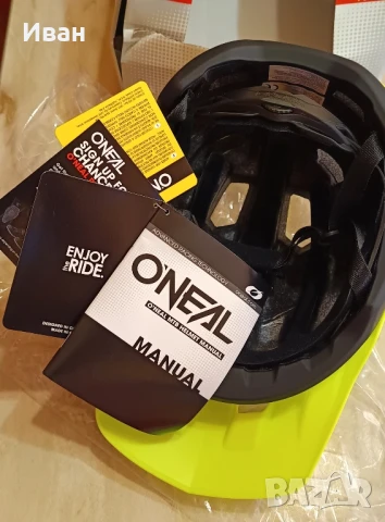 НОВА Вело каска O'NEAL TRAILFINDER SPLIT NEON YELLOW, снимка 7 - Спортна екипировка - 50662809