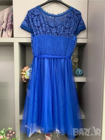 🌷Разкроена дамска рокля с дантела и тюл , снимка 4 - Рокли - 50622898