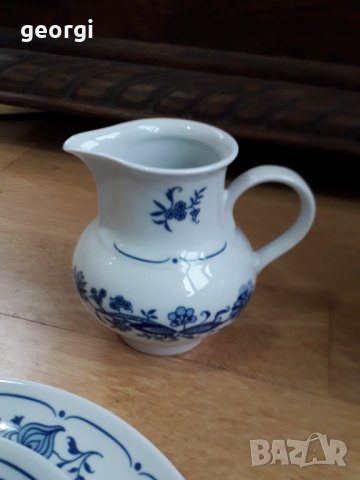 Немски порцеланов сервиз за чай, кафе Син лук, снимка 5 - Антикварни и старинни предмети - 34426475