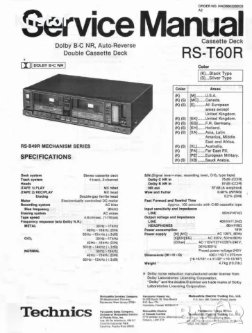 Technics Stereo Doudle Cassette Deck RS-T60R, снимка 16 - Декове - 49145970