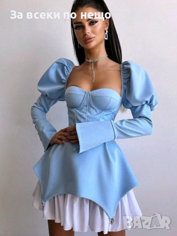 Дамска Ефектна Рокля - Налични Различни Цветове Код Pink12, снимка 3 - Рокли - 53569770