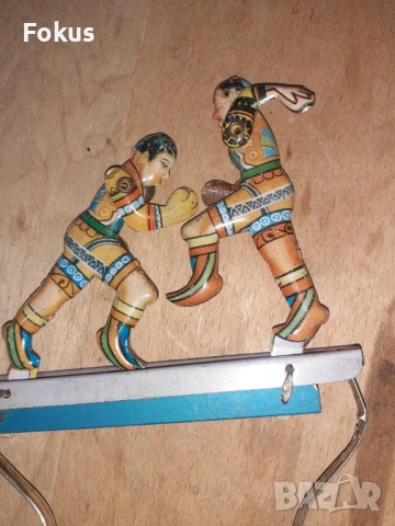 Стара ламаринена играчка - боксьори, снимка 4 - Антикварни и старинни предмети - 53268856