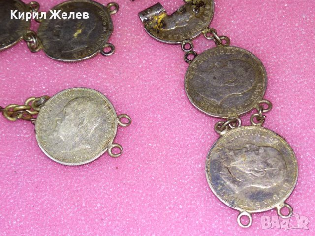 СТАРИННА СРЕБЪРНА ГРИВНА със СРЕБЪРНИ МОНЕТИ на ЦАР ФЕРДИНАНД I  Царство БЪЛГАРИЯ РЪЧНА РАБОТА 43081, снимка 8 - Антикварни и старинни предмети - 44393994