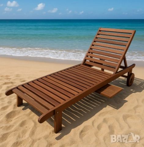 Шезлонг Muhler, Meranti, снимка 3 - Други стоки за дома - 52112809