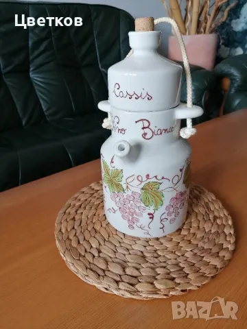 Керамична кана за бяло вино "Fortebraccio ceramiche", снимка 3 - Декорация за дома - 49616888