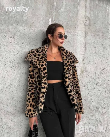 Дамско палто с леопардов принт 