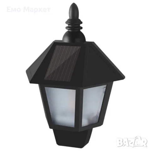 Соларен фенер с декоративен огън, монтаж на стена и два режима на осветление, снимка 7 - Соларни лампи - 49123565