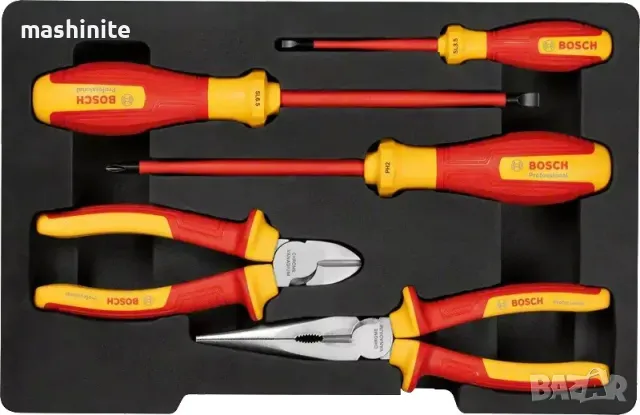 Комплект изолирани клещи и отвертки VDE 5 бр. Bosch, снимка 2 - Клещи - 48632369