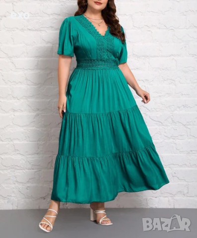 Зелена рокля, Елегантна рокля, Лятна рокля, снимка 3 - Рокли - 44933152