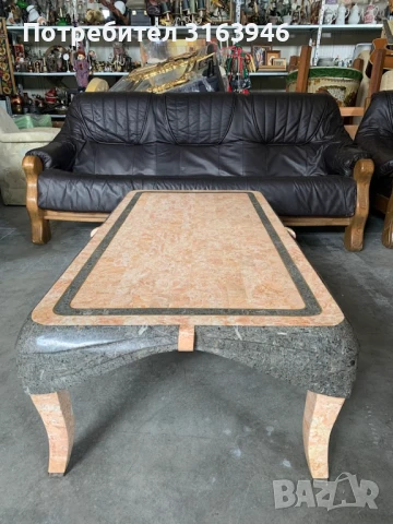 Луксозна дизайнерска маса с имитация на мрамор, приписвана на Maitland-Smith, снимка 8 - Маси - 51062473