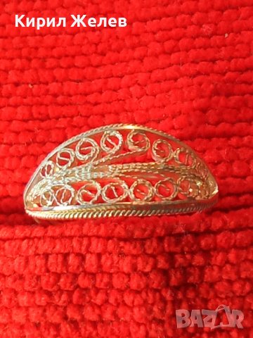 19 ВЕК СРЕБЪРЕН ПРЪСТЕН ФИЛИГРАН СРЕБРО ВИСОКА ПРОБА МАЙСТОРСКИ УНИКАТ СТАРО ГРАДСКО БИЖУ 26617, снимка 11 - Антикварни и старинни предмети - 34631496