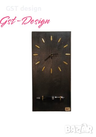 Часовник Стенен Топ Дизайнерски Ръчна изработка Уникат Дърво и златни Veri писци, снимка 5 - Стенни часовници - 41246366