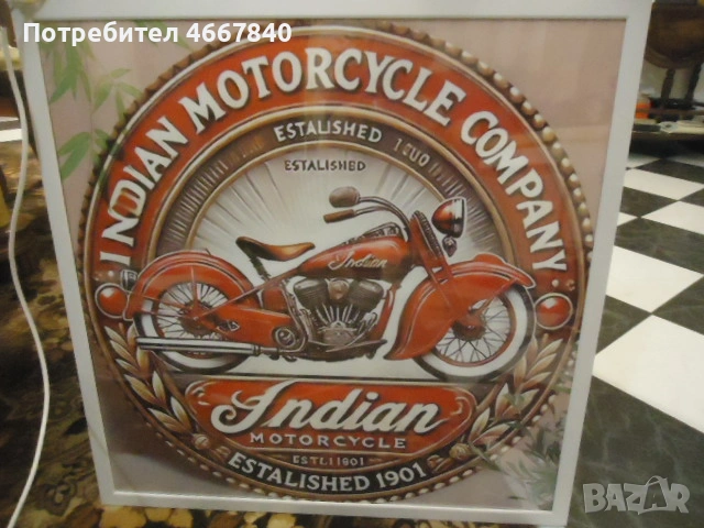 INDIAN motorcycle, светеща реклама., снимка 3 - Колекции - 53712483