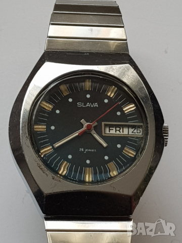 Мъжки механичен часовник Слава, снимка 2 - Антикварни и старинни предмети - 36161443