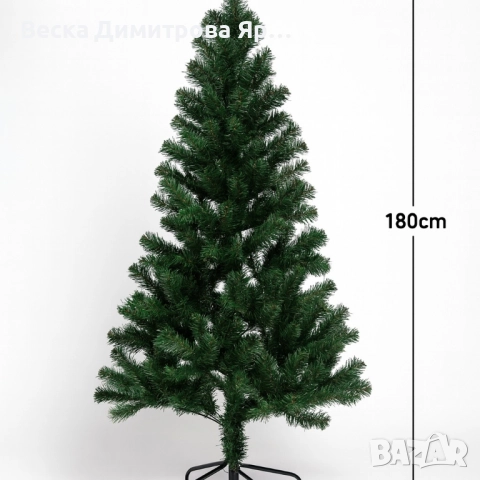 Коледна елха с естествен вид и лесен монтаж - 180см, снимка 2 - Други - 52489158