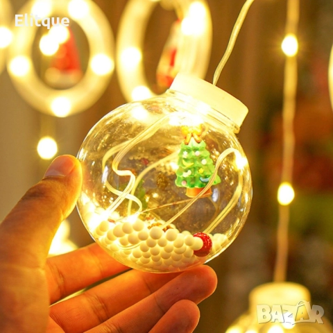 Светещ коледен гирлянд с рингове и малки коледни фигурки  , снимка 8 - Декорация за дома - 52904369