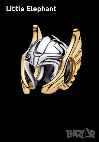 Pre order Сребърен елемент Пандора"Disney Mickey"Шлемът на Тор/нов