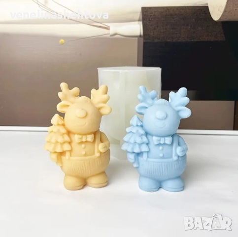 3D елен държи елха Силиконов молд форма за свещи гипс сапун смола фондан 