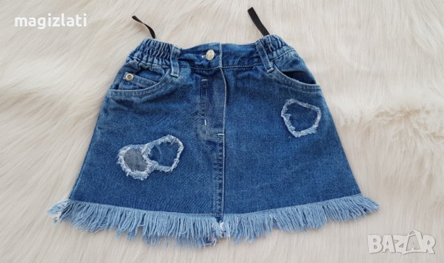 Дънкова пола за бебе 6-9 месеца, снимка 7 - Бебешки рокли - 42244714