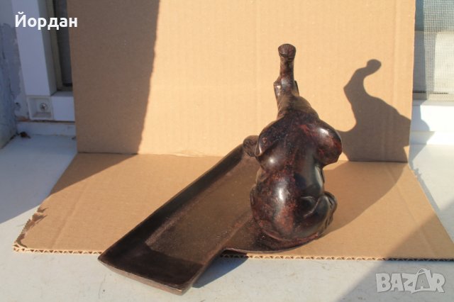 Стара бронзова фигура за писалки, снимка 4 - Колекции - 39769754