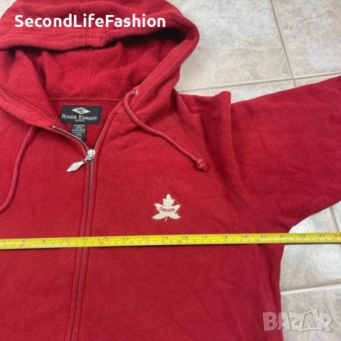Мъжко спортно яке Roger Edwards Sport с лого, червено и цип, размер M, Канада, снимка 4 - Якета - 52496488
