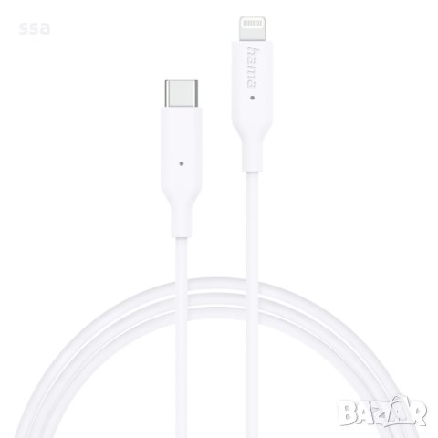 Кабел за зареждане и данни HAMA, USB-C - Type-C Lightning, 1м, бял 201598, снимка 3 - Аксесоари за Apple - 41363967