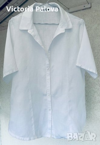 Бяла ленена риза BORAGNO Португалия, снимка 8 - Ризи - 41365296