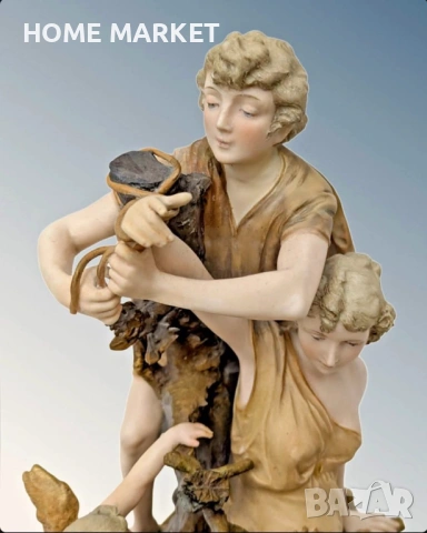 Ernst Wahliss Austria  Circa 1890 “ Любовни игри “ - великолепна композиция 