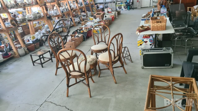  ратанов стол внос от европа, снимка 2 - Столове - 50700446