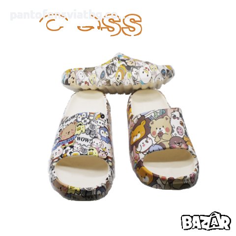 Дамски чехли цветен принт 36/41