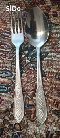 Лот 55 бр вилици, лъжици нови и запазени от времето от 1980г, снимка 7 - Прибори за хранене, готвене и сервиране - 50578180