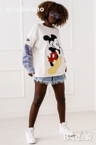 Дамска блуза с дълги ръкави Mickey, 4цвята , снимка 12 - Блузи с дълъг ръкав и пуловери - 50490894