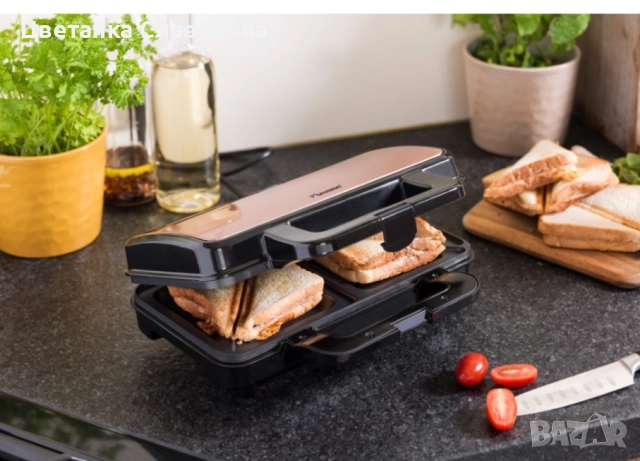 Тостер за сандвичи Bestron ASM90XLCO Copper Collection 900W, снимка 5 - Тостери - 52444163