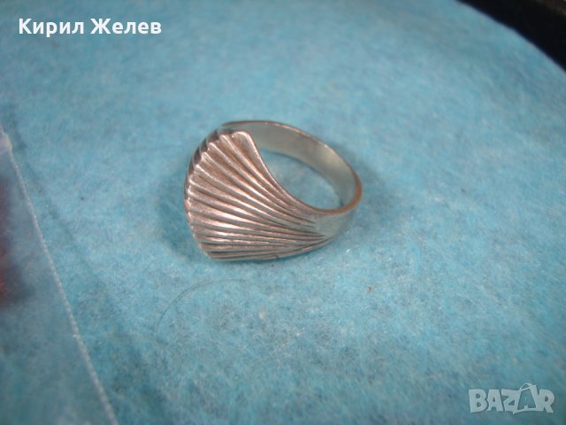 СТАР СРЕБЪРЕН РЕЛЕФЕН АРТ ДЕКО ПРЪСТЕН ОКСИДИРАНО СРЕБРО 925 МАЙСТОРСКИ ВИНТИДЖ КЛАСИКА МОДЕЛ 25797 , снимка 4 - Пръстени - 35747939
