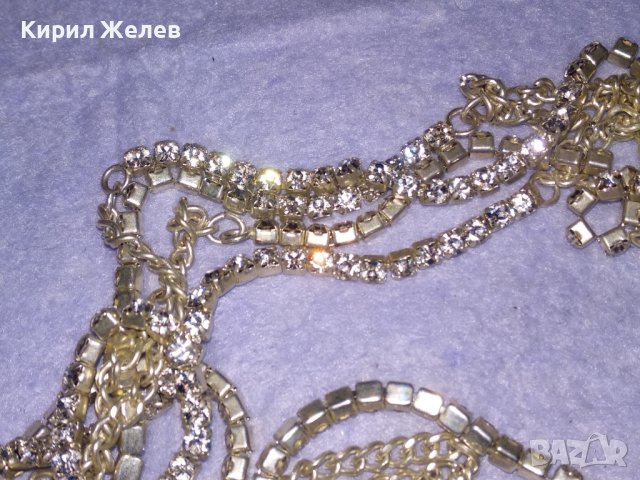 ЕФЕКТНА ПОСРЕБРЕНА КРИСТАЛНА ОГЪРЛИЦА КОЛИЕ ГЕРДАН ВИНТИДЖ СТИЛ 38612, снимка 6 - Колиета, медальони, синджири - 41648659