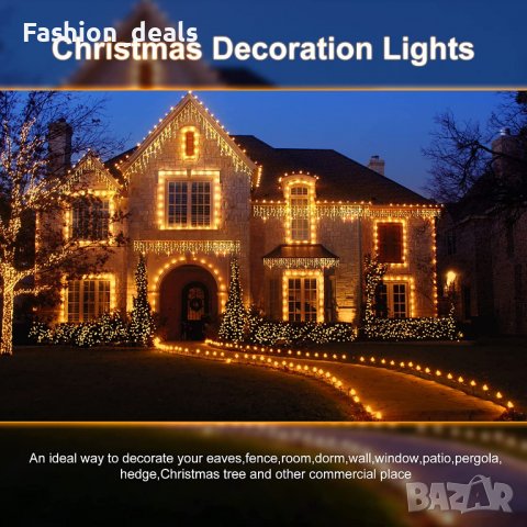 Нови 4 метра 240 LED светлини Лампички декорация украса Коледа двор, снимка 6 - Декорация за дома - 39374481