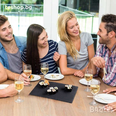 Комплект от 6 правоъгълни плочи от суши Relaxdays, снимка 3 - Прибори за хранене, готвене и сервиране - 53761157