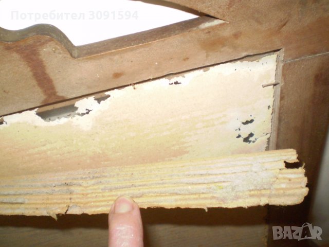 Винтич голяма  Икона рисувана на стъкло В стара Дървена рамка , снимка 8 - Антикварни и старинни предмети - 34687303