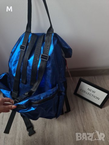 НОВА колекция спортна чанта в цвят СИН ХАМЕЛЕОН на Q DESIGN LAB. Тип- мешка, снимка 5 - Раници - 41267852