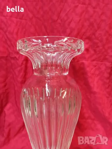 Кристална масивна висока ваза репродукция на Baccarat -Музея на стъклото 8 кг , снимка 2 - Антикварни и старинни предмети - 48812608